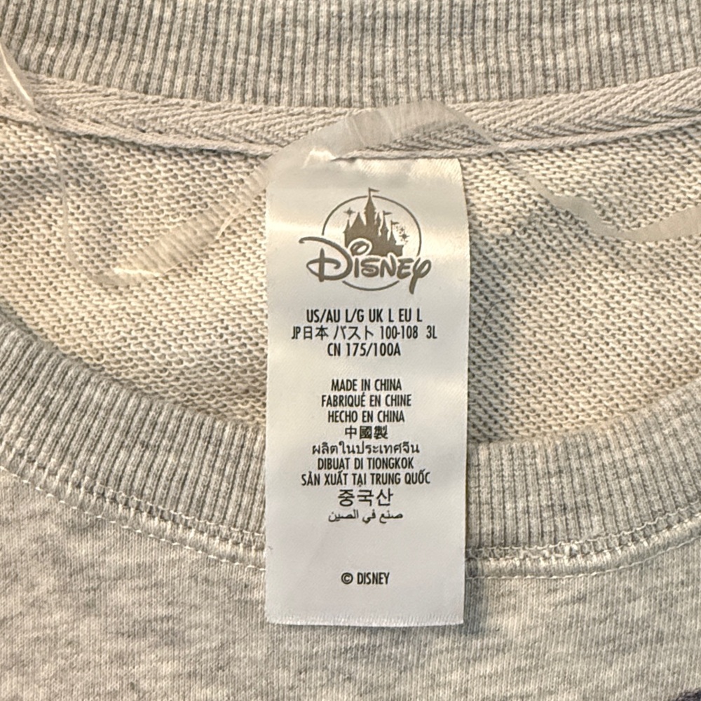 Disneyland Mickey Cutie Ghost 2025 Light Heather Gray Pullover Sweatshirt Large - Picture 4 of 15